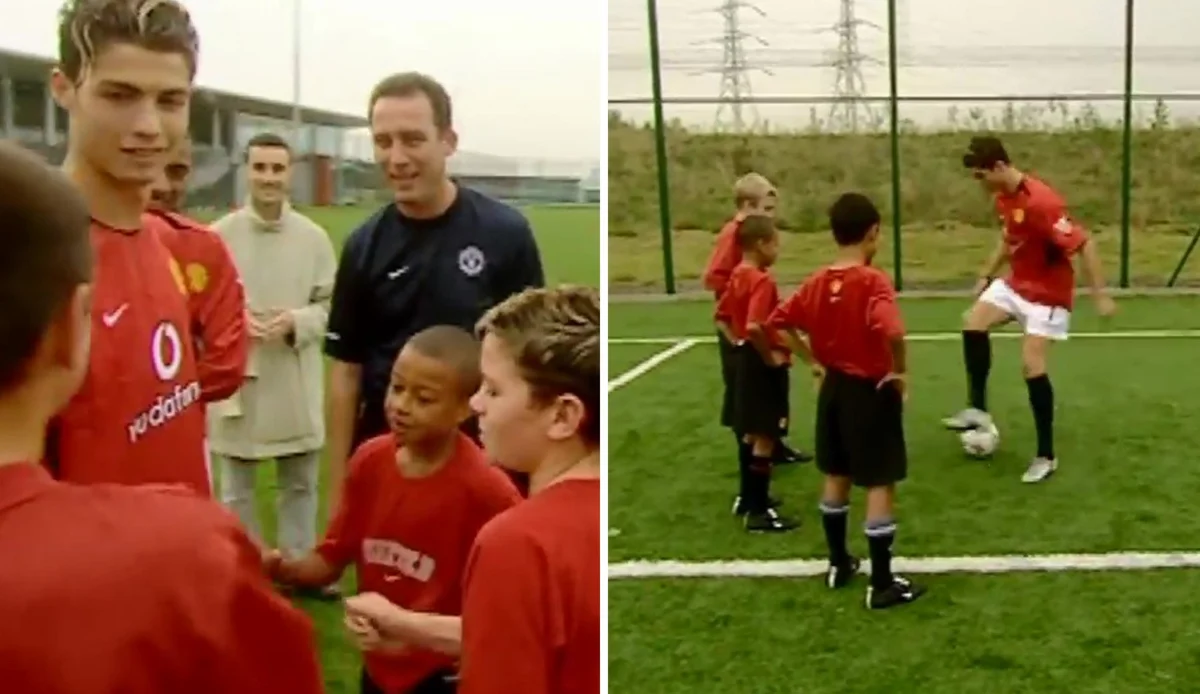 Watch an 18-year-old Cristiano Ronaldo teach Man Utd kids including