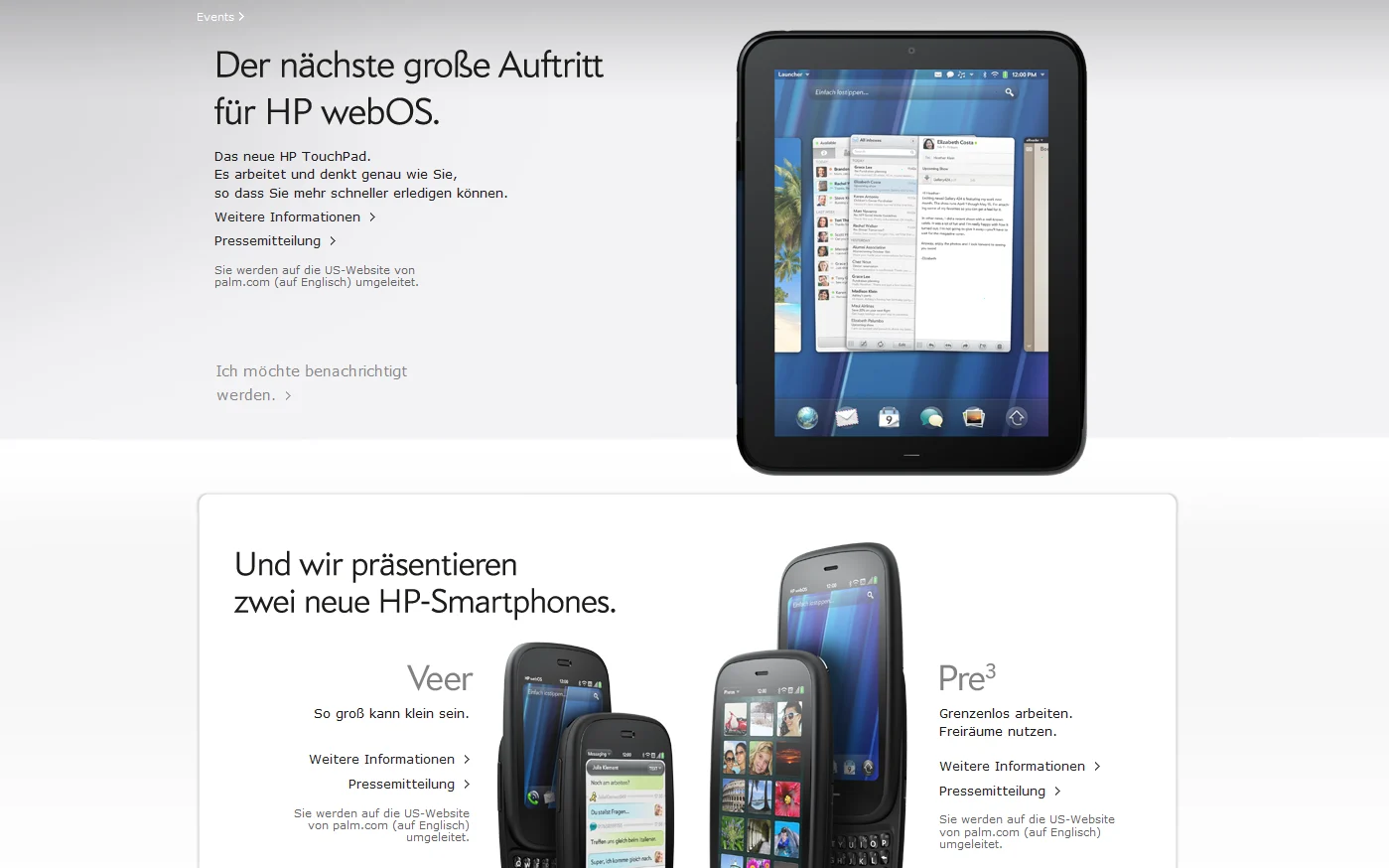 HP: HP hat sein 9,7 Zoll webOS-Tablet TouchPad vorgestellt