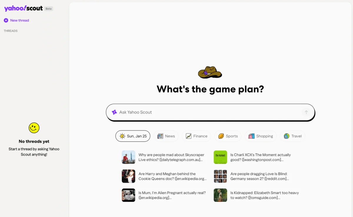 Yahoo debuts Scout, an AI search and companion experience