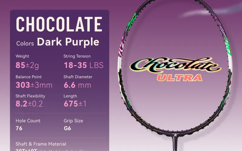 Kawasaki CHOCOLATE ULTRA 4U Carbon Badminton Racket 6.6mm Shaft 18