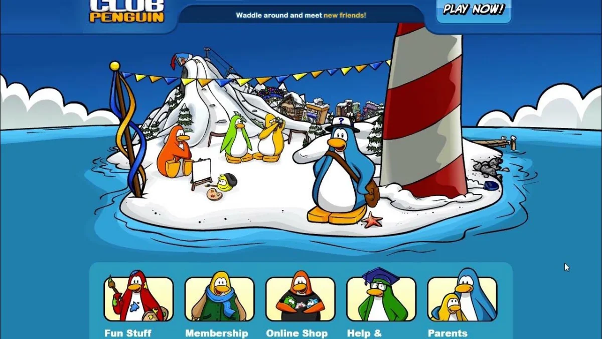 Club Penguin flash website in 2008