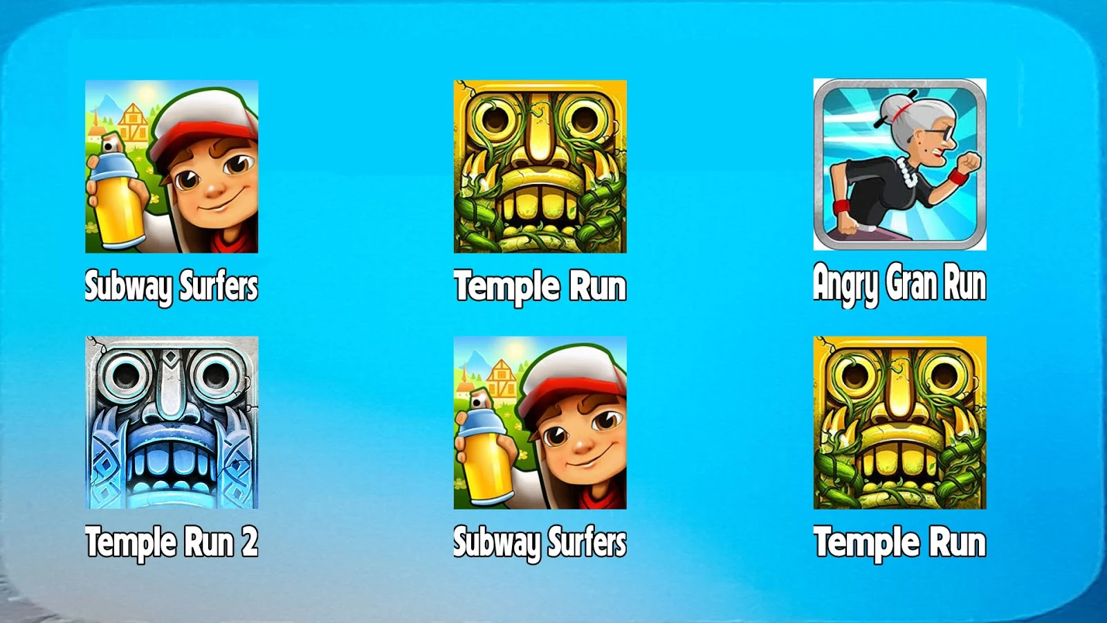 Subway Surfers, Temple Run, Angry Gran Run, Temple Run 2 ~ Game Play